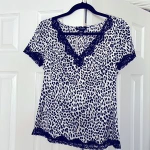 WHBM s/s 96% SILK stretch Size 4 top